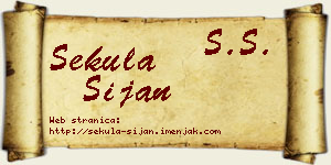 Sekula Šijan vizit kartica
